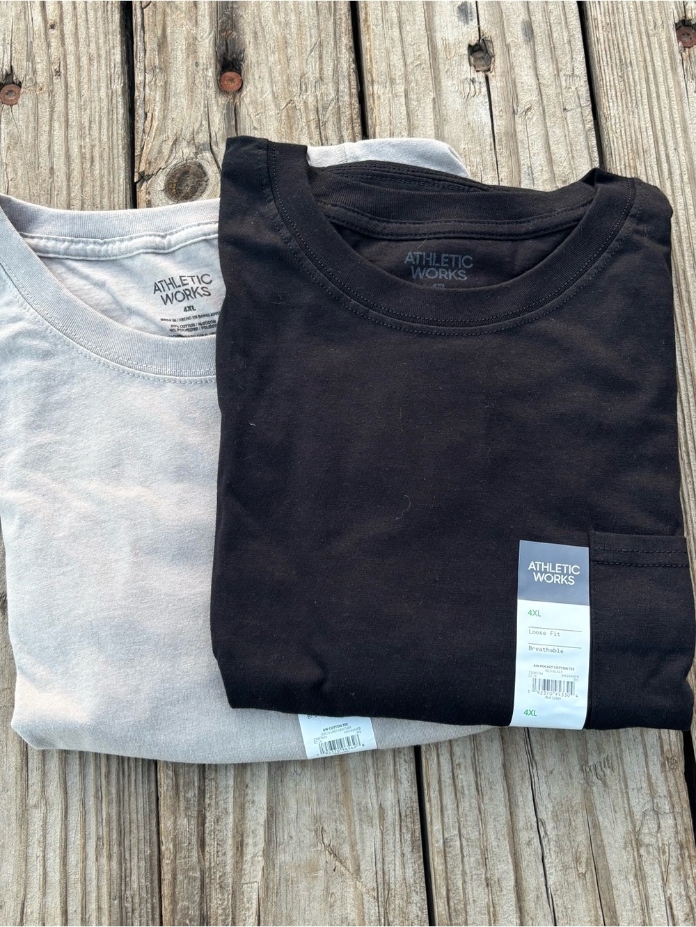 Athletic Works Men’s Crew Neck T-Shirts- Black & Light brown